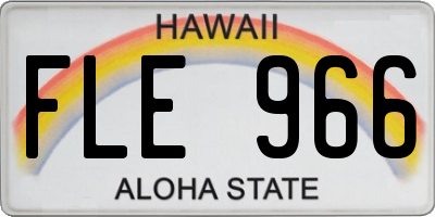 HI license plate FLE966