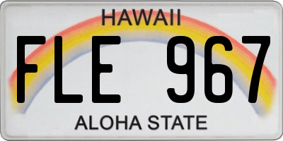 HI license plate FLE967