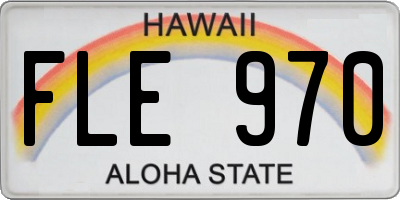 HI license plate FLE970
