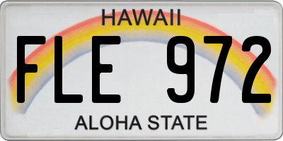 HI license plate FLE972