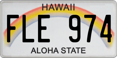 HI license plate FLE974