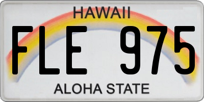 HI license plate FLE975