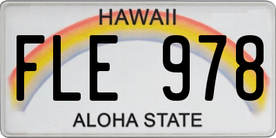 HI license plate FLE978
