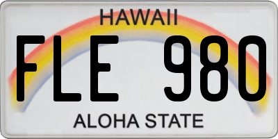 HI license plate FLE980
