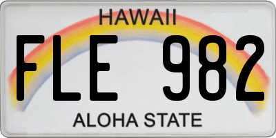 HI license plate FLE982