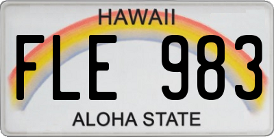 HI license plate FLE983