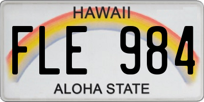 HI license plate FLE984