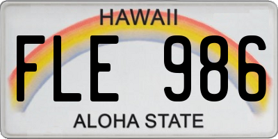 HI license plate FLE986
