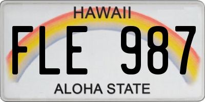 HI license plate FLE987