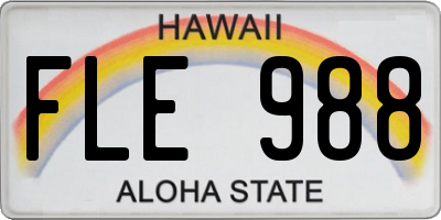 HI license plate FLE988