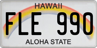 HI license plate FLE990
