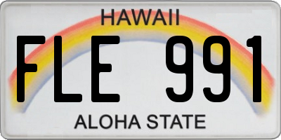 HI license plate FLE991