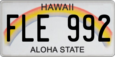 HI license plate FLE992