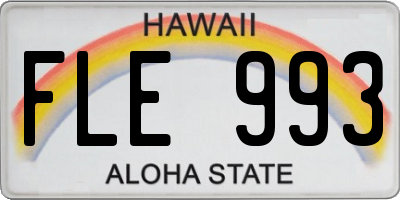 HI license plate FLE993