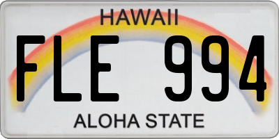 HI license plate FLE994