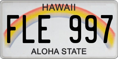 HI license plate FLE997