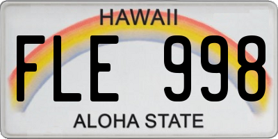 HI license plate FLE998