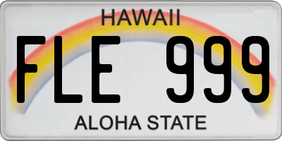 HI license plate FLE999