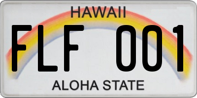 HI license plate FLF001
