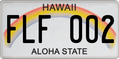 HI license plate FLF002