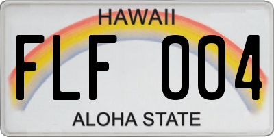 HI license plate FLF004