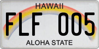HI license plate FLF005