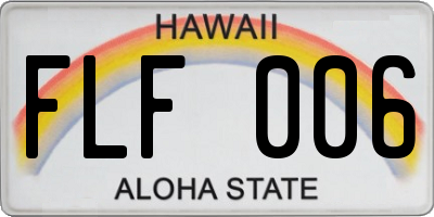 HI license plate FLF006