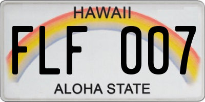 HI license plate FLF007