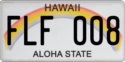 HI license plate FLF008