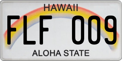 HI license plate FLF009