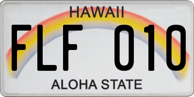 HI license plate FLF010
