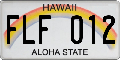 HI license plate FLF012