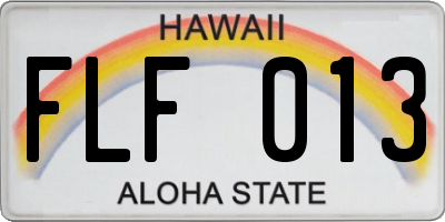 HI license plate FLF013