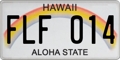 HI license plate FLF014
