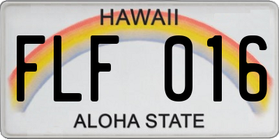 HI license plate FLF016