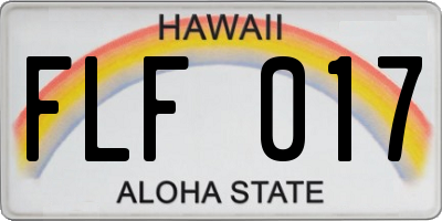 HI license plate FLF017