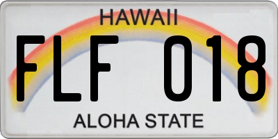 HI license plate FLF018