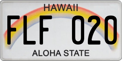 HI license plate FLF020
