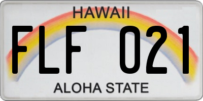 HI license plate FLF021