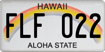 HI license plate FLF022