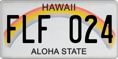 HI license plate FLF024