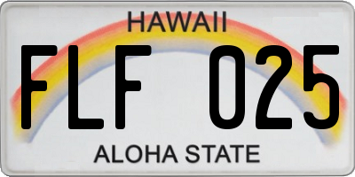 HI license plate FLF025
