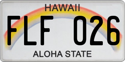 HI license plate FLF026