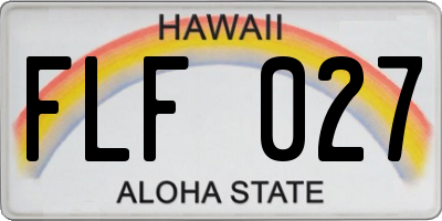 HI license plate FLF027