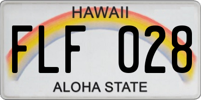 HI license plate FLF028