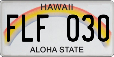 HI license plate FLF030