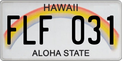 HI license plate FLF031