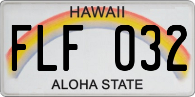 HI license plate FLF032
