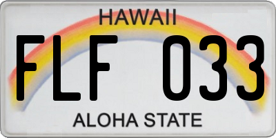 HI license plate FLF033