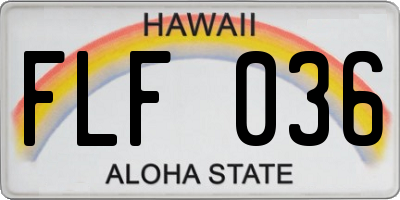 HI license plate FLF036